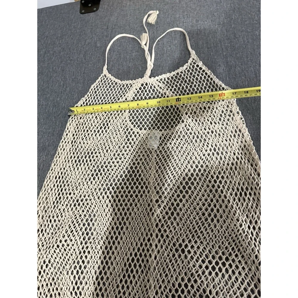 Wild Fable Crochet Net Beach Cover-Up in Beige Pool Vacation